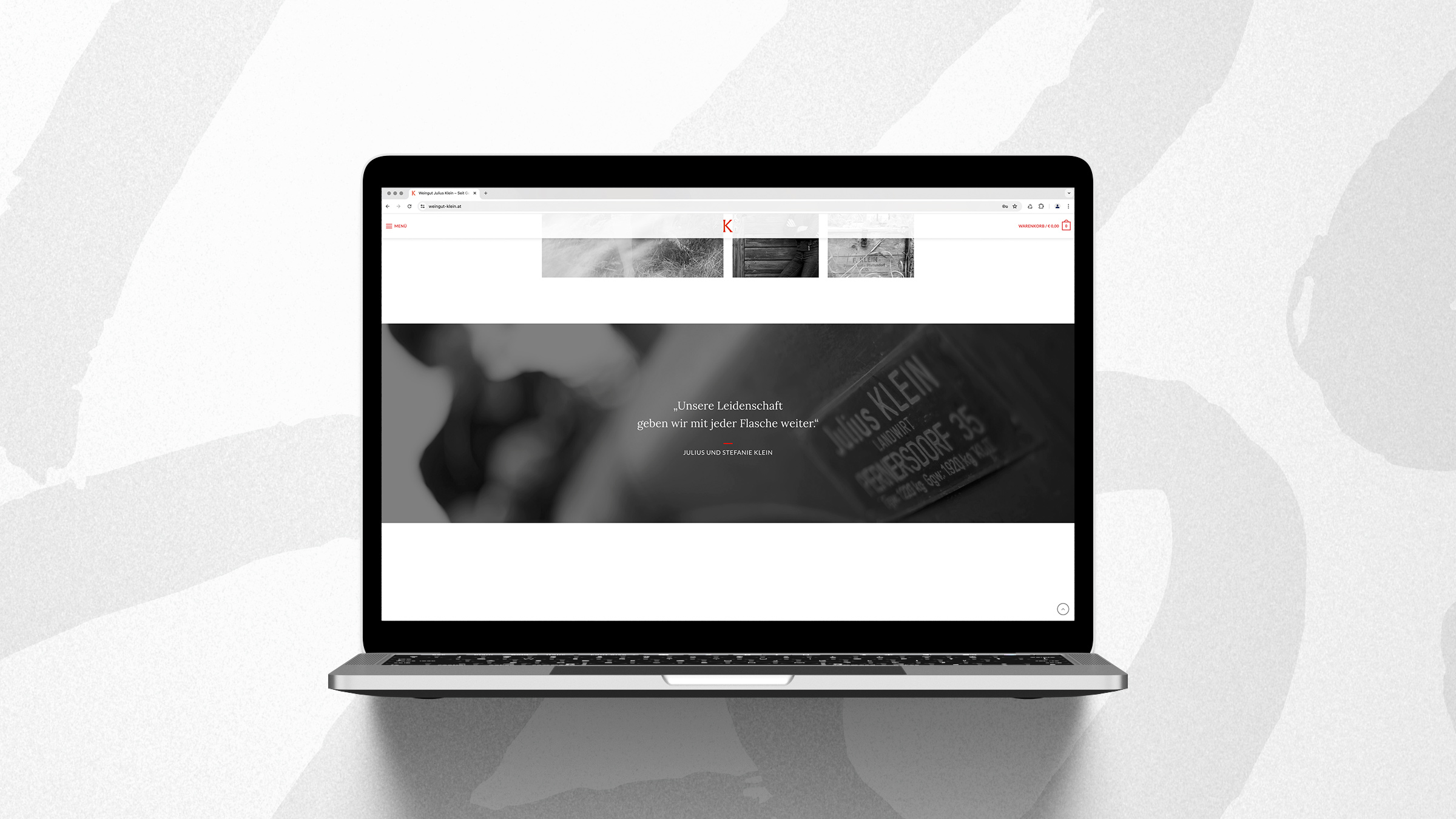 Titanweiss, Grafikstudio, Hanfthal, Weinviertel, Web Design, Weingut Julius Klein, Folgeseite