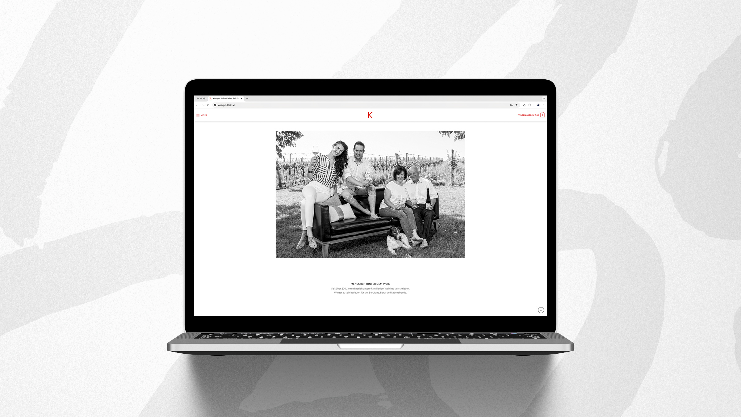 Titanweiss, Grafikstudio, Hanfthal, Weinviertel, Web Design, Weingut Julius Klein, Folgeseite