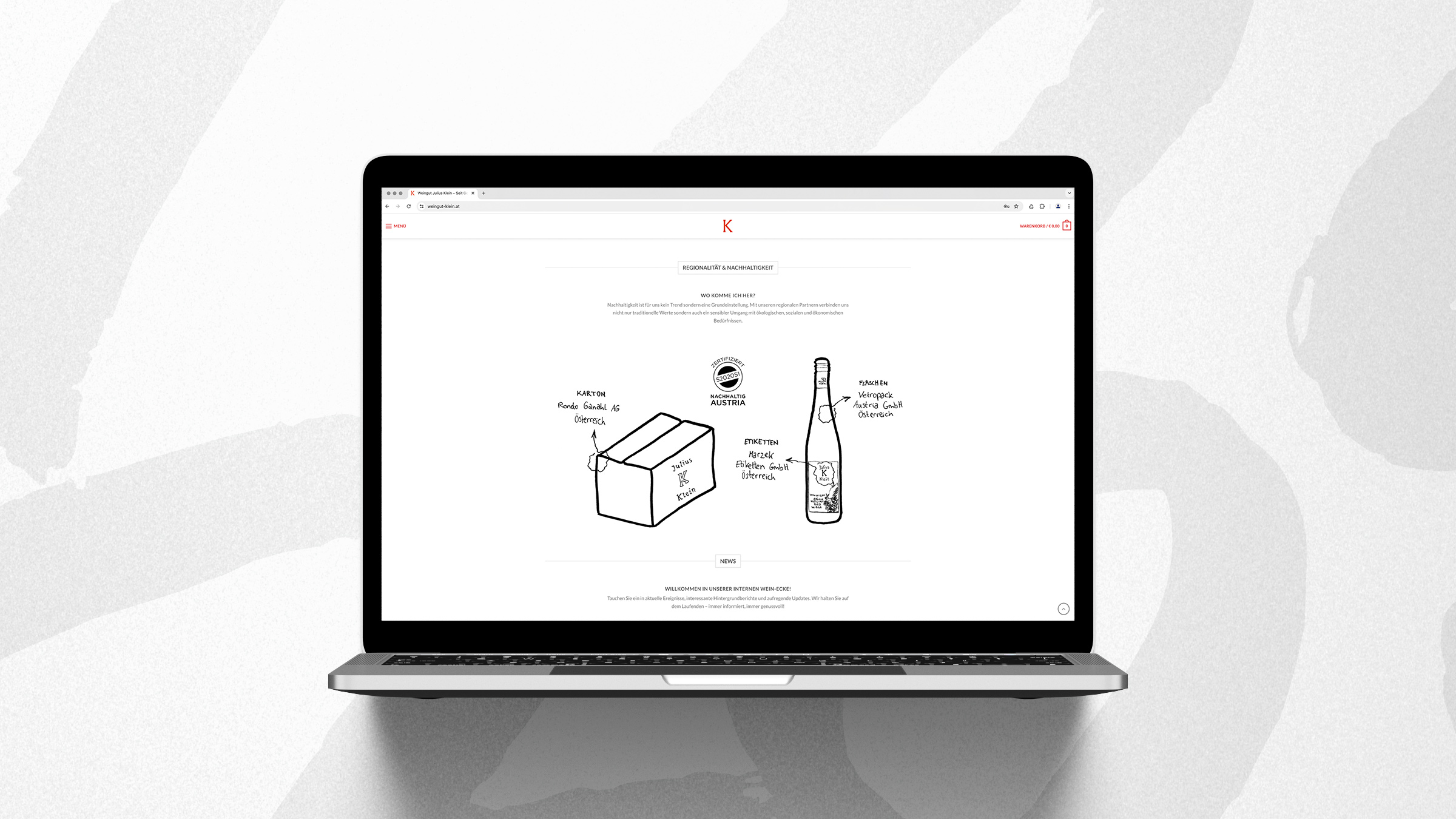 Titanweiss, Grafikstudio, Hanfthal, Weinviertel, Web Design, Weingut Julius Klein, Folgeseite