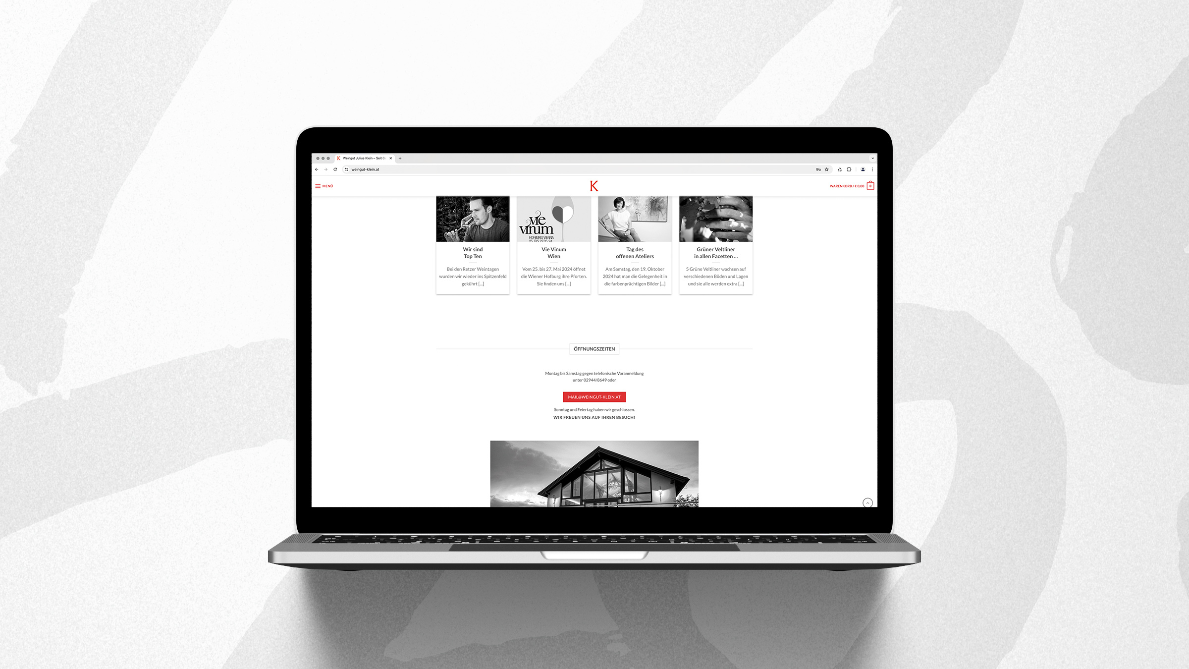 Titanweiss, Grafikstudio, Hanfthal, Weinviertel, Web Design, Weingut Julius Klein, Folgeseite