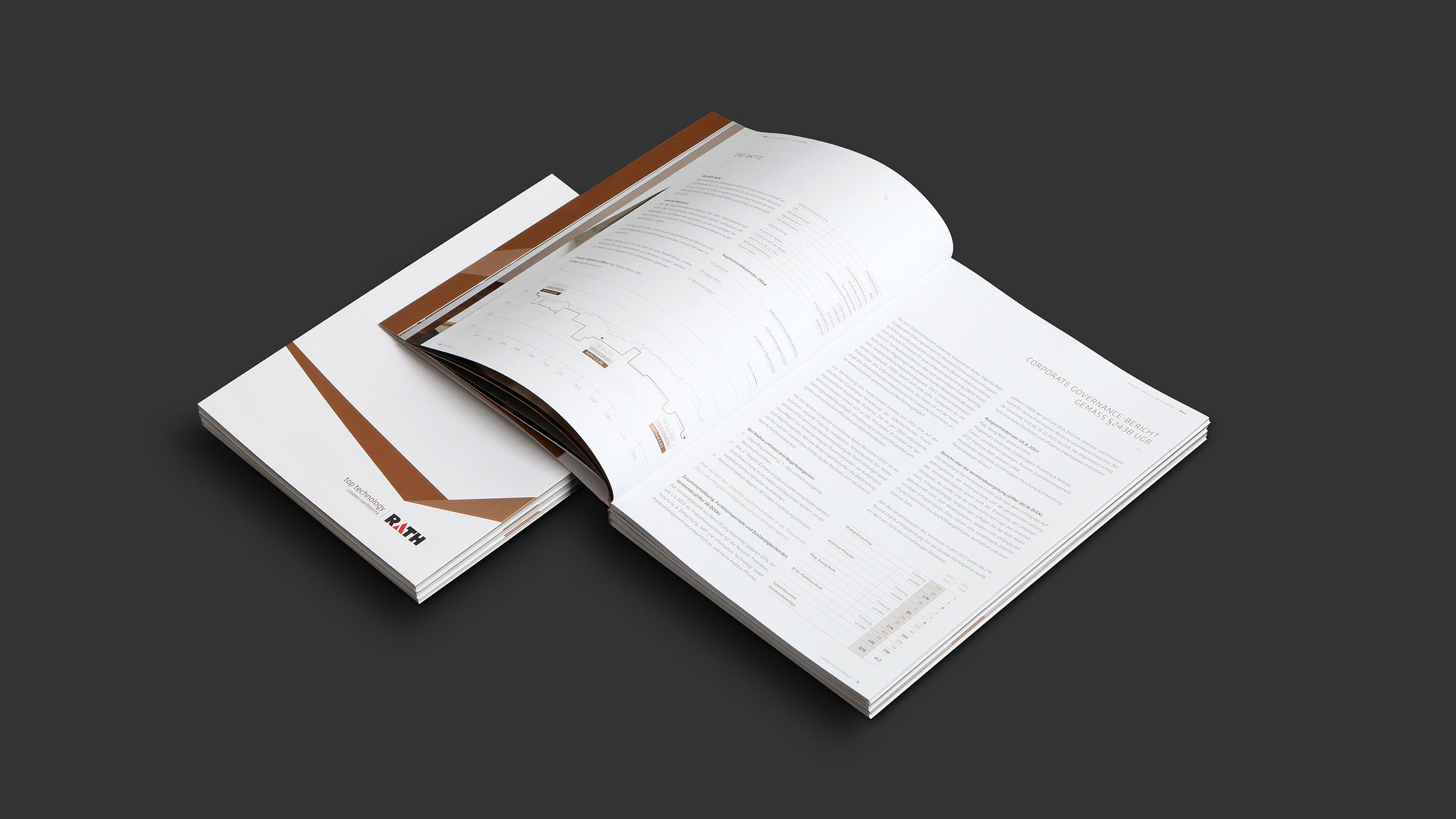 Titanweiss, Grafikstudio, Hanfthal, Weinviertel, Editorial Design, Rath AG, Geschäftsbericht, Doppelseiten